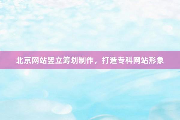 北京网站竖立筹划制作，打造专科网站形象