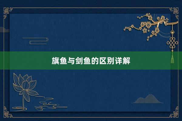 旗鱼与剑鱼的区别详解